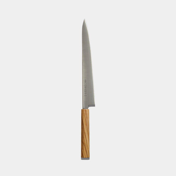[부엌 (요리사) 칼] intosai-kotetsu inox 스웨덴 스틸 Sujibiki (양방향 블레이드) 올리브 나무 손잡이 270mm | 사카이 단조 블레이드