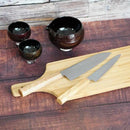 [KITCHEN (CHEF) KNIFE]  POWDERED HSS SUPER GOLD (SG2) PETTY-UTILITY KNIFE (DOUBLE EDGED) OAK HANDLE 150MM | SEKI FORGED BLADES