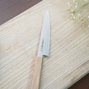 [KITCHEN (CHEF) KNIFE]  POWDERED HSS SUPER GOLD (SG2) PETTY-UTILITY KNIFE (DOUBLE EDGED) OAK HANDLE 150MM | SEKI FORGED BLADES