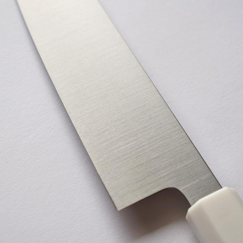 [廚房（廚師）刀] Inox Santoku刀Aomori Hiba Hiba八角形手柄人造大理石環180mm | Sakai鍛造刀片