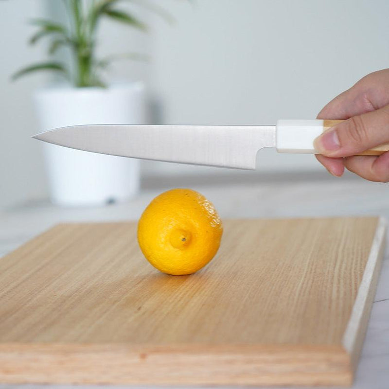 [廚房（廚師）刀] Inox Petit Knife Aomori Hiba八角形手柄人造大理石150mm | Sakai鍛造刀片