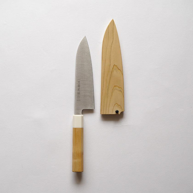 [OPTION] KITCHEN (CHEF) KNIFE SHEATH AOMORI HIBA FOR SANTOKU KNIFE | SAKAI FORGED BLADES