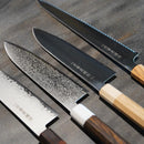 [주방 (요리사) 나이프] 골드 warikomi v5 망치질 일본 산토쿠 나이프 오크 팔각형 손잡이 메이플 볼스터 180 | 사카이 단조 블레이드