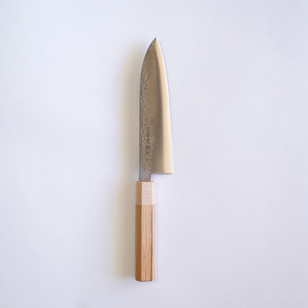 [Kitchen (Chef) Knife] Gold Warikomi V5 ทุบมีด Santoku Knife Oak Octagonal มือจับ Maple Board 180 | ใบมีดปลอม