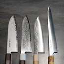 [KITCHEN (CHEF) KNIFE]  V10 DAMASCUS JAPANESE SANTOKU KNIFE EBONY OCTAGONAL STRIPED EBONY BOLSTER 180 | SAKAI FORGED BLADES