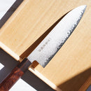 [KITCHEN (CHEF) KNIFE]  V10 DAMASCUS JAPANESE SANTOKU KNIFE EBONY OCTAGONAL STRIPED EBONY BOLSTER 180 | SAKAI FORGED BLADES