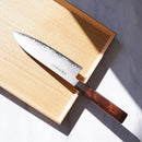 [KITCHEN (CHEF) KNIFE]  V10 DAMASCUS JAPANESE SANTOKU KNIFE EBONY OCTAGONAL STRIPED EBONY BOLSTER 180 | SAKAI FORGED BLADES