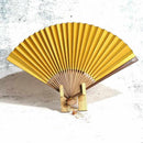 [HAND FAN] RAUSHIKI URUSHI DECAYED LEAVES COLOR | KYOTO FOLDING FANS | RAKUKEI