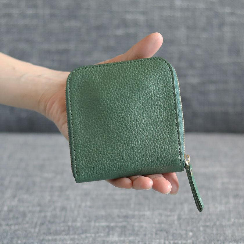 [LEATHER CASE] SHRINK+ CALM-GREEN SOFT SHRINK COWHIDE LEATHER (SPECIAL ORDER COLOR) | LEATHER WORK | RAKUKEI