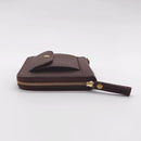 [LEATHER CASE] TYPE2 SHRINK VESPER-BROWN SOFT SHRINK COWHIDE WITH COIN POCKET AND D-RINGS | LEATHERWORK | RAKUKEI