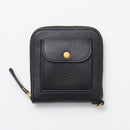 [LEATHER CASE] TYPE2 SHRINK ALLEY-BLACK SOFT SHRINK COWHIDE WITH COIN POCKET AND STANDARD D-RINGS | LEATHERWORK | RAKUKEI