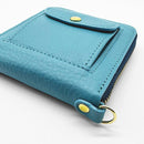 [LEATHER CASE] TYPE2 SHRINK RIVERBREEZE-BLUE SOFT SHRINK COWHIDE WITH COIN POCKET AND STANDARD D-RINGS | LEATHERWORK | RAKUKEI