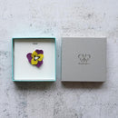 [Brooch]色調（Pansy）A | morphoshere |京都Yuzen染色