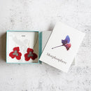 [ต่างหู] Pansy Crimson | Morphosphere Kyoto Yuzen ย้อมสี