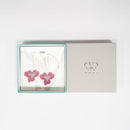 [귀걸이] 색조 팬지 이중 체리 꽃 (S) 핑크 | 교토 유젠 염색 | 모포 스피어