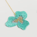 [귀걸이] 색조 팬지 이중 체리 꽃 (S) 민트 그린 | 교토 유젠 염색 | 모포 스피어