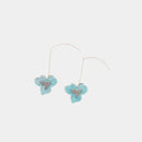 [EARRINGS] TINT PANSY DOUBLE CHERRY BLOSSOMS (S) LIGHT BLUE | KYOTO YUZEN DYEING | MORPHOSPHERE