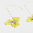 [ต่างหู] Pansy Double Cherry Blossoms (S) สีเหลือง | Kyoto Yuzen Dyeing | morphosphere