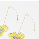 [ต่างหู] Pansy Double Cherry Blossoms (S) สีเหลือง | Kyoto Yuzen Dyeing | morphosphere