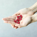 [ต่างหู] Pansy Pansy Double Cherry Blossoms (S) Red | Kyoto Yuzen Dyeing | morphosphere