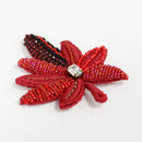 [브로치] 색조 잎 빨간색 | 교토 유젠 염색 | 모포 스피어