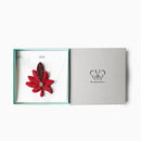 [브로치] 색조 잎 빨간색 | 교토 유젠 염색 | 모포 스피어