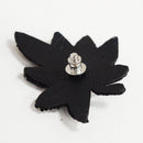 [브로치] 색조 잎 3 개의 검은 색 | 교토 유젠 염색 | 모포 스피어
