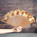 [HAND FAN] HAKUSAI HAKUIRO BROWN 7 SUN | KYOTO FOLDING FANS| YASUTO YONEHARA