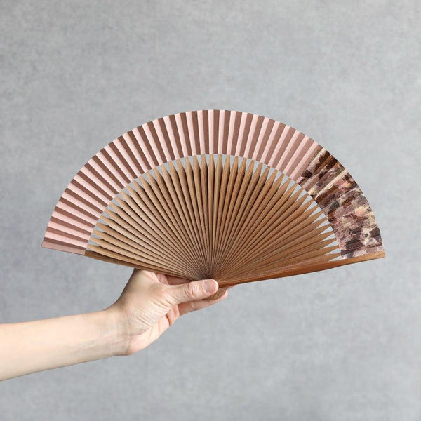 [Hand Fan] Hakusai Greyish Pink (ผ้าสั้น) 6.5 Sun | Kyoto Folding Fans | Yasuto Yonehara