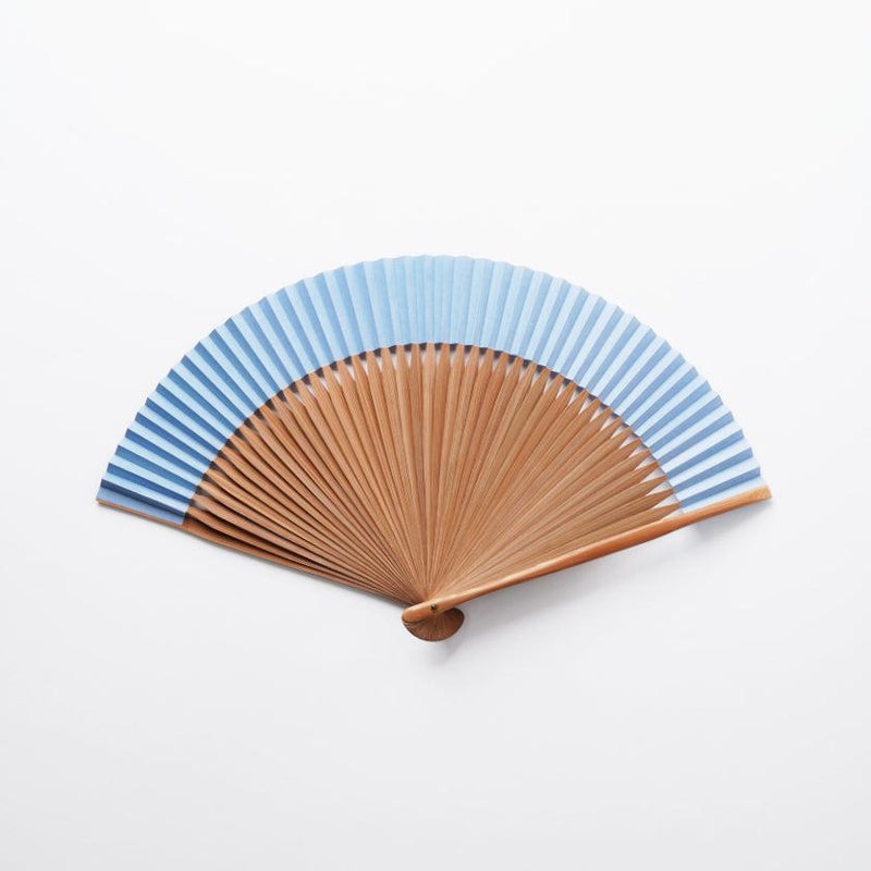 [핸드 팬] Hakusai Blue (짧은 패브릭) 6.5 Sun | 교토 접이식 팬 | Yasuto Yonehara