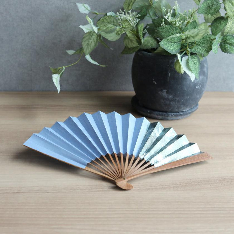 [Hand Fan] Hakusai Blue 6.5 Sun | Kyoto Folding Fans | Yasuto Yonehara