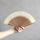 [HAND FAN] HAKUSAI BEIGE (SHORT FABRIC) 6.5 SUN | KYOTO FOLDING FANS| YASUTO YONEHARA