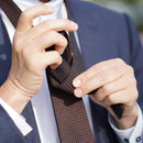 [NECKTIE] GARZA TIE (DARK BROWN) | KUSKA | HAND WOVEN