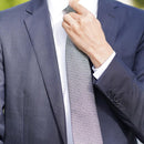 [NECKTIE] GARZA TIE (WHITE GREY) | KUSKA | HAND WOVEN