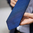 [NECKTIE] TANGO JACQUARD TIE (NAVY) | KUSKA | HAND WOVEN