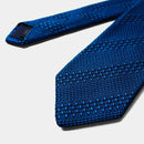 [NECKTIE] TANGO JACQUARD TIE (TANGO BLUE) | KUSKA | HAND WOVEN