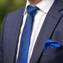 [NECKTIE] TANGO JACQUARD TIE (TANGO BLUE) | KUSKA | HAND WOVEN