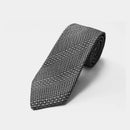 [NECKTIE] TANGO JACQUARD TIE (WHITE GRAY) | KUSKA | HAND WOVEN