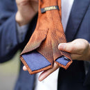 [NECKTIE] TANGO JACQUARD TIE (ORANGE) | KUSKA | HAND WOVEN