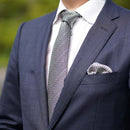 [수석] 가자 포켓 스퀘어 (화이트 그레이) | 쿠스카 | 손으로 짠