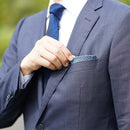 [CHIEF] GARZA POCKET SQUARE (SAX) | KUSKA | HAND WOVEN