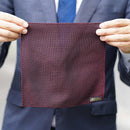[CHIEF] GARZA POCKET SQUARE (WINE) | KUSKA | HAND WOVEN