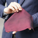 [CHIEF] GARZA POCKET SQUARE (WINE) | KUSKA | HAND WOVEN