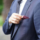 [CHIEF] GARZA POCKET SQUARE (WINE) | KUSKA | HAND WOVEN