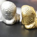 [RACCOON FIGURINE] TANUTANU GOLD&SILVER SET | SHIGARAKI WARE