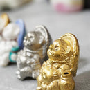 [RACCOON FIGURINE] TANUTANU GOLD&SILVER SET | SHIGARAKI WARE