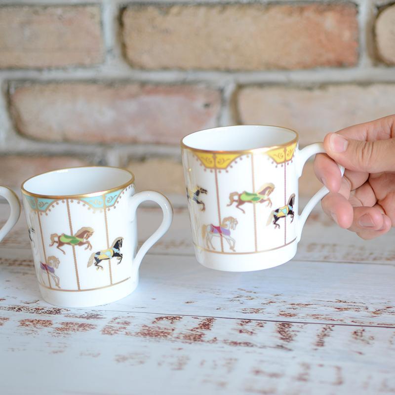 [杯子（杯）] Okura Art China Merry-Go-Round Mug（Yellow）|陶瓷