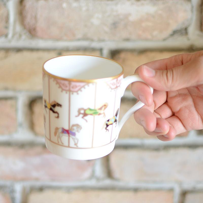 [แก้ว (ถ้วย)] Okura Art China Merry-Go-Round Mug (Pink) | เซรามิก
