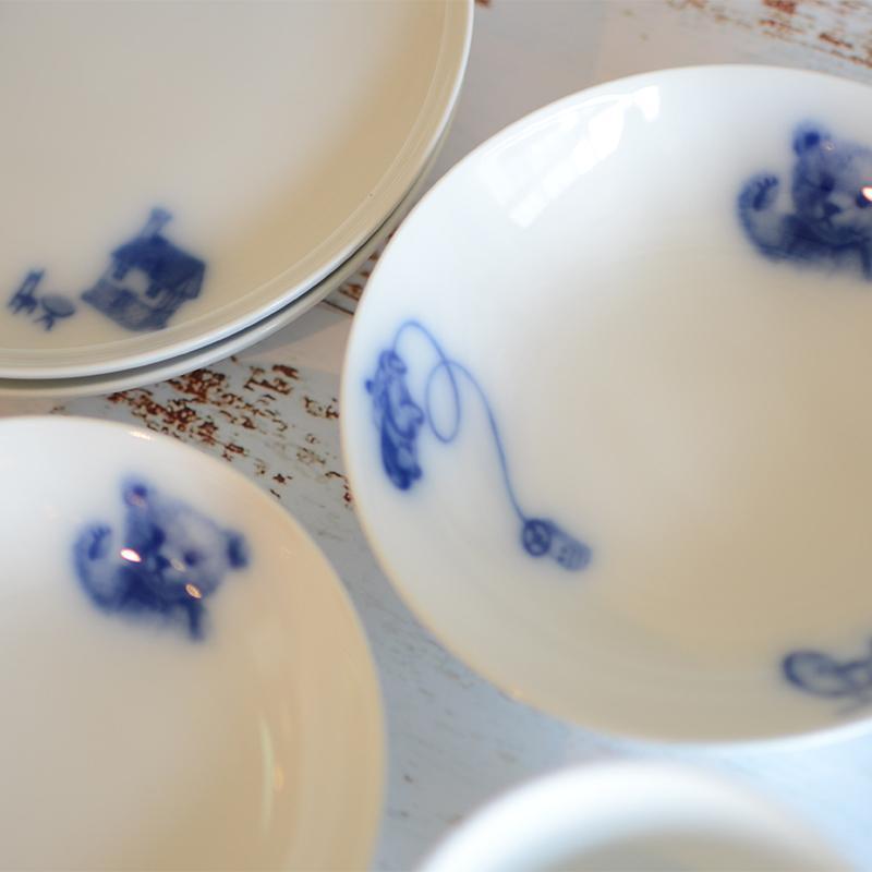 [杯子（杯）] Okura藝術中國我的小熊板，杯子，水果碗套裝（每件2件）|陶瓷