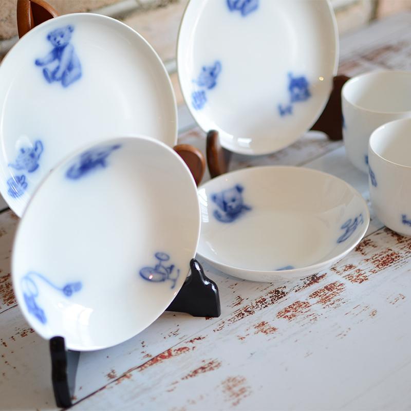 [แก้ว (ถ้วย)] Okura Art China My Little Bear Plate, Mug, ชุดชามผลไม้ (2 ชิ้นต่อ) | เซรามิก